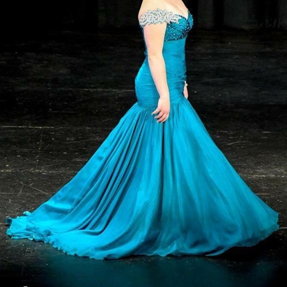 Teal mermaid gown